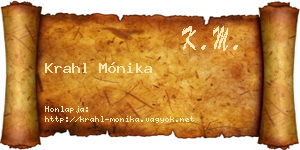 Krahl Mónika névjegykártya